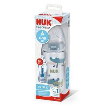 Mamadera Nuk FC+ 300ml Control Temp Cocodrilo