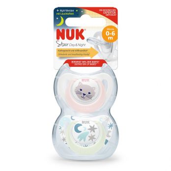 Set Nuk de 2 Chupetes Star Día & Noche T1