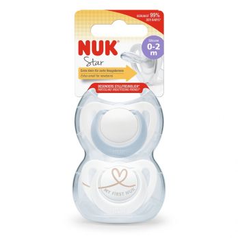 NUK Set de 2 Chupetes Star T0 - Rosa